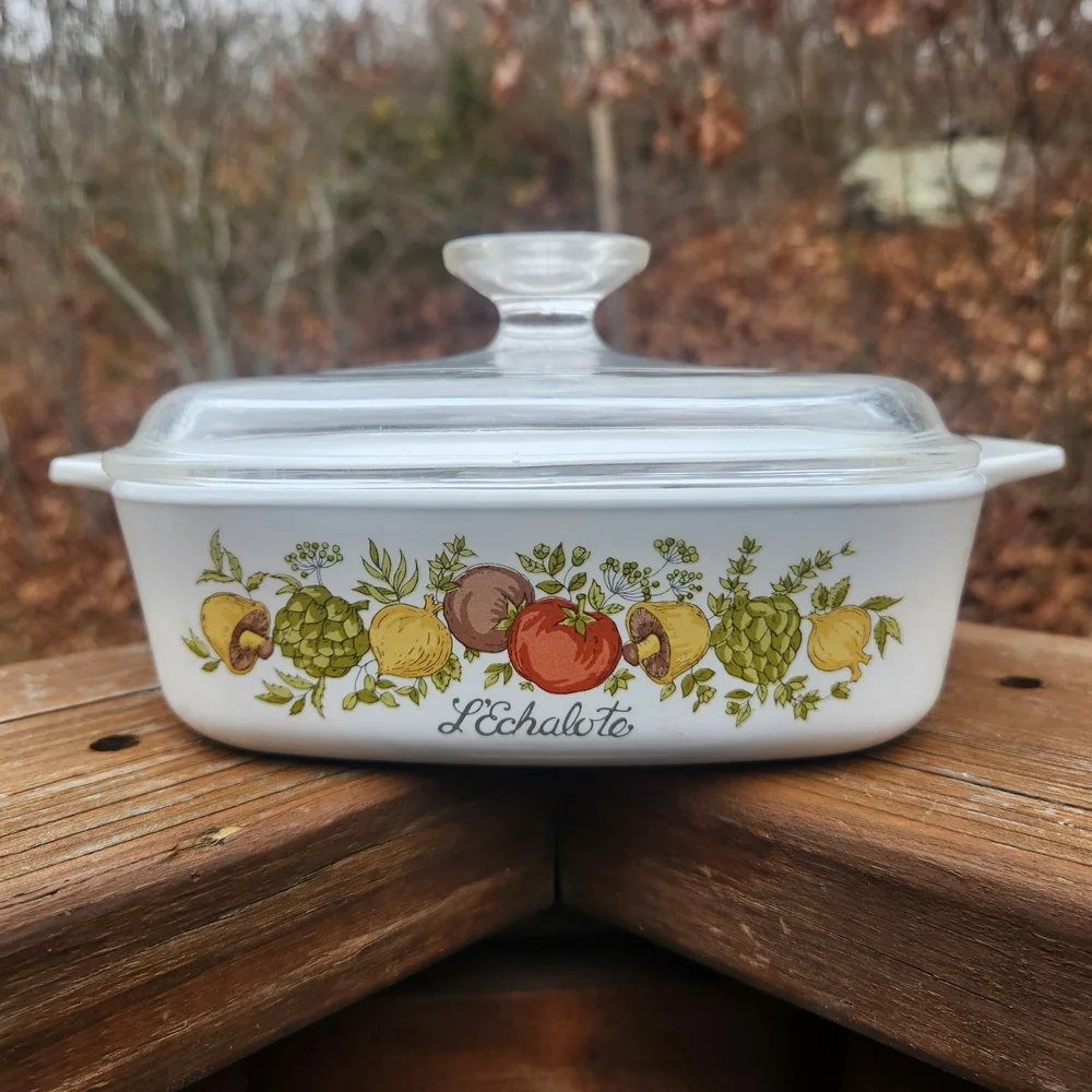 Vintage Corningware Spice Of Life 1 Qt Baking Dish A1B W/ Pyrex Lid